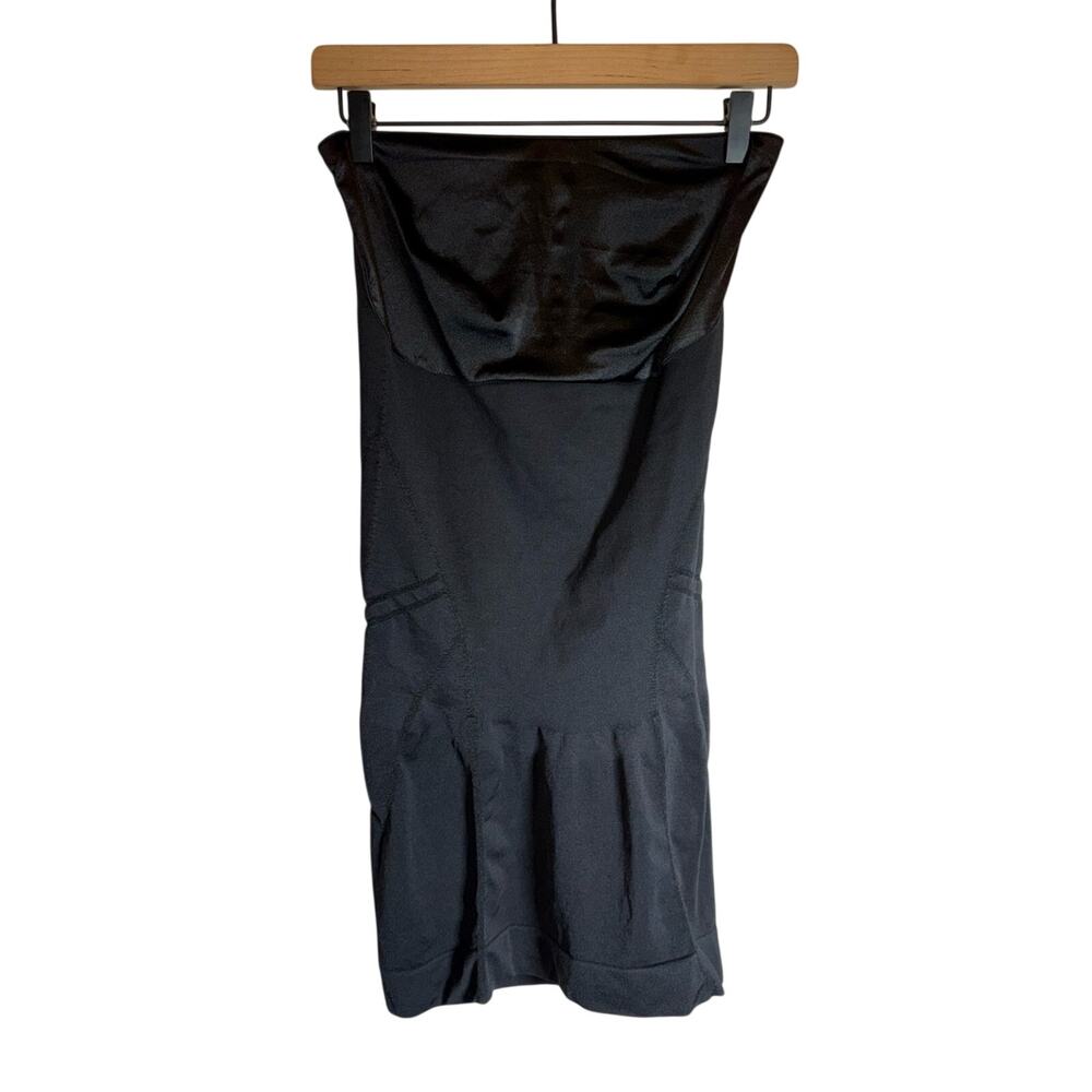 SPANX Shapewear Black Bodysuit strapless slip dress with built in bra 1X